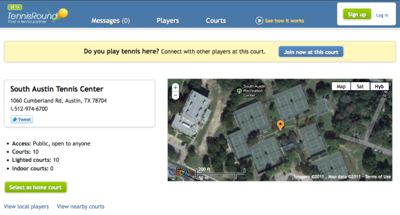 South Austin Tennis Center Profile Page