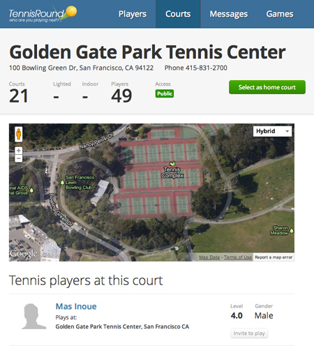 tennis players at this court - golden gate park