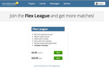 join flex league tennis round